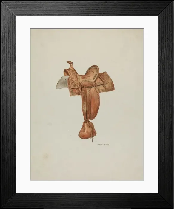 Framed Print : Saddle, c. 1940. Creator: Arthur P. Reynolds Framed Print : Saddle, c. 1940. Creator: Arthur P. Reynolds