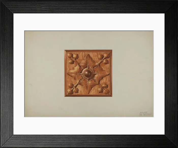 Framed Print : Mantel Carving, 1939. Creator: Michael Riccitelli Framed Print : Mantel Carving, 1939. Creator: Michael Riccitelli