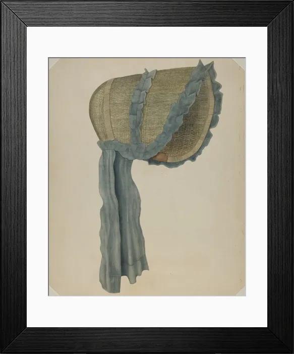 Framed Print : Shaker Bonnet, c. 1938. Creator: Wilbur M Rice Framed Print : Shaker Bonnet, c. 1938. Creator: Wilbur M Rice