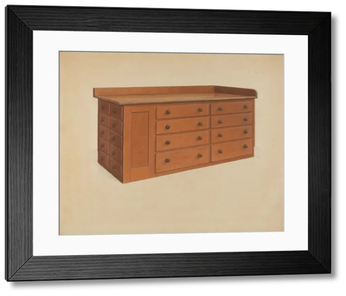 Framed Print : Tailors Table, 1937. Creator: Winslow Rich Framed Print : Tailors Table, 1937. Creator: Winslow Rich