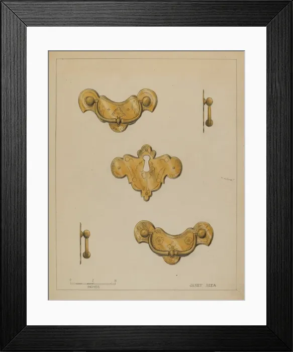 Framed Print : Drawer Pulls, c. 1936. Creator: Janet Riza Framed Print : Drawer Pulls, c. 1936. Creator: Janet Riza