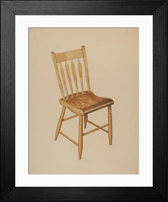 Framed Print : Kitchen Chair (plank bottom), c. 1941. Creator: Sydney Roberts Framed Print : Kitchen Chair (plank bottom), c. 1941. Creator: Sydney Roberts