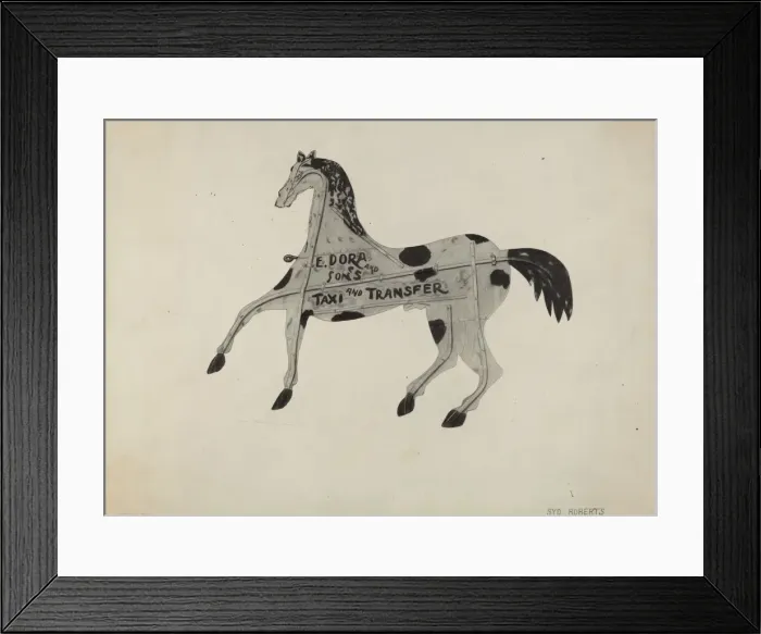 Framed Print : Livery Stable Sign, c. 1938. Creator: Sydney Roberts Framed Print : Livery Stable Sign, c. 1938. Creator: Sydney Roberts