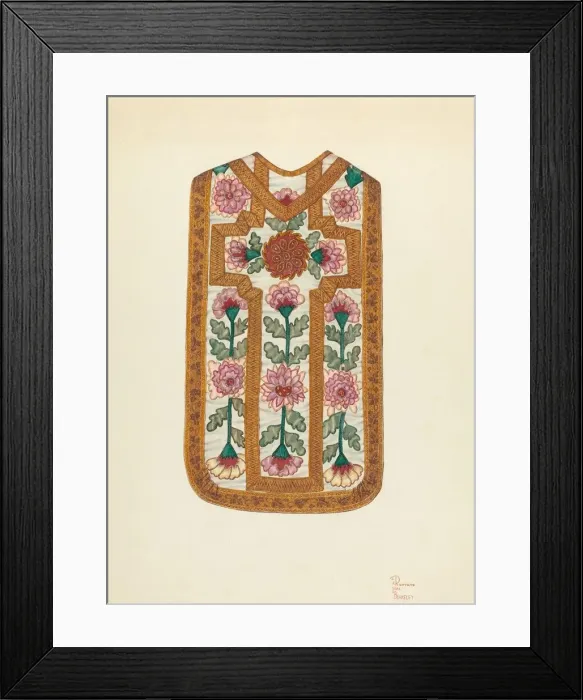 Framed Print : Ecclesiastical Vestment, c. 1939. Creators: Josephine C. Romano, Hal Blakeley Framed Print : Ecclesiastical Vestment, c. 1939. Creators: Josephine C. Romano, Hal Blakeley