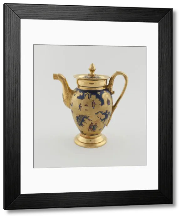 Framed Print : Teapot, Paris, c. 1820. Creator: Denuelle Porcelain Manufactory Framed Print : Teapot, Paris, c. 1820. Creator: Denuelle Porcelain Manufactory