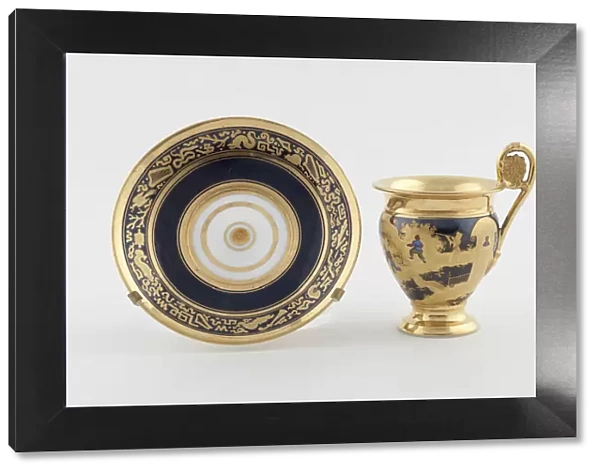 Cup and Saucer, Paris, c. 1820. Creator: Denuelle Porcelain Manufactory