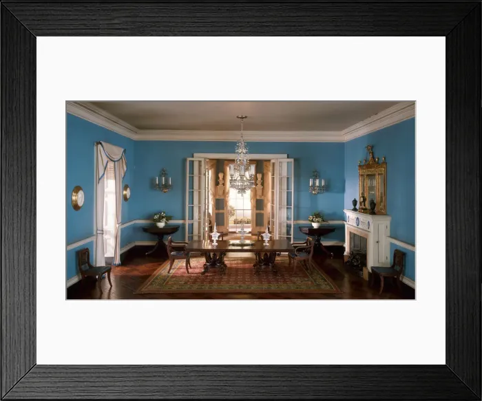 Framed Print : A26: Virginia Dining Room, c. 1800, United States, c. 1940