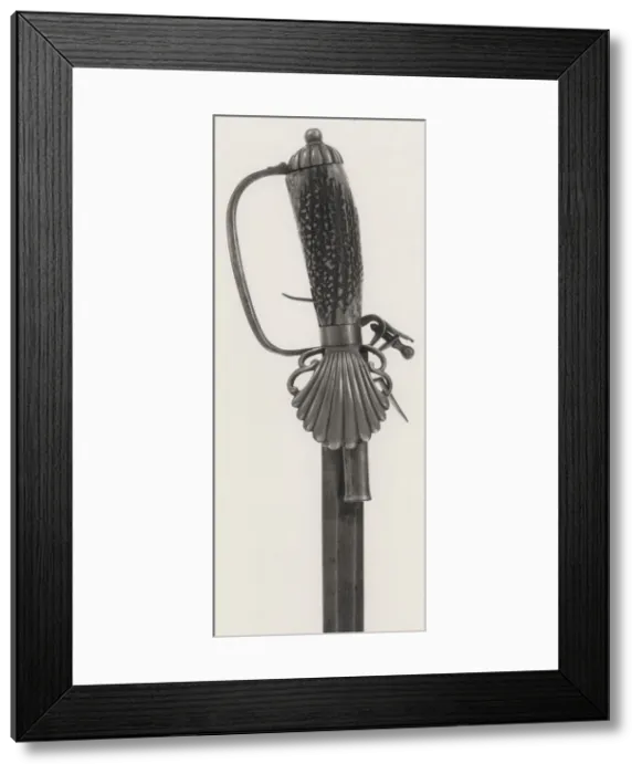 Framed Print : Hunting Sword combined with Flintlock Pistol, England, 1725. Creator: Unknown Framed Print : Hunting Sword combined with Flintlock Pistol, England, 1725. Creator: Unknown