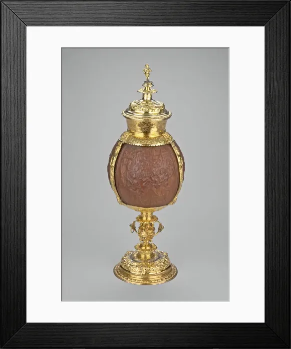 Framed Print : Coconut Cup with Scenes from the Life of David, London, 1577 / 78 Shell Framed Print : Coconut Cup with Scenes from the Life of David, London, 1577 / 78 Shell