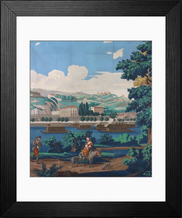 Framed Print : Three Joined Panels: The Views of Lyon, France, First edition, 1821. Creator: Unknown Framed Print : Three Joined Panels: The Views of Lyon, France, First edition, 1821. Creator: Unknown