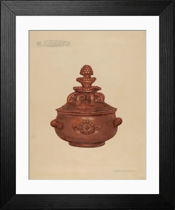 Framed Print : Covered Bowl, 1935 / 1942. Creator: Jessica Price Framed Print : Covered Bowl, 1935 / 1942. Creator: Jessica Price