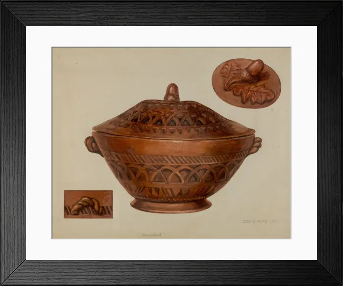 Framed Print : Pa. German Earthenware Bowl, c. 1938. Creator: Jessica Price Framed Print : Pa. German Earthenware Bowl, c. 1938. Creator: Jessica Price