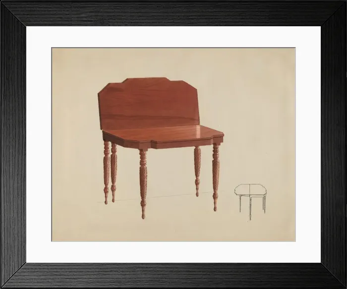 Framed Print : Mahogany Card Table, c. 1936. Creator: Dorothy Posten Framed Print : Mahogany Card Table, c. 1936. Creator: Dorothy Posten