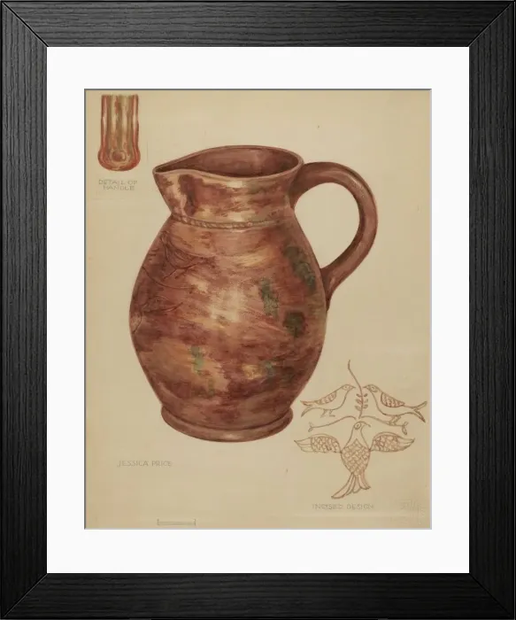 Framed Print : Red Earthenware Pitcher, 1935  /  1942. Creator: Jessica Price