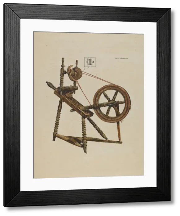 Framed Print : Toy Spinning Wheel, c. 1937. Creator: Walter Praefke Framed Print : Toy Spinning Wheel, c. 1937. Creator: Walter Praefke