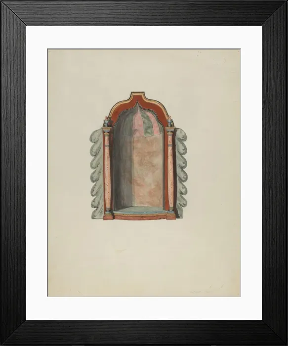Framed Print : Shrine for statuette, probably 1940. Creator: Albert Pratt