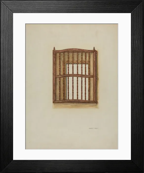 Framed Print : Wood Grille, c. 1939. Creator: Albert Pratt Framed Print : Wood Grille, c. 1939. Creator: Albert Pratt