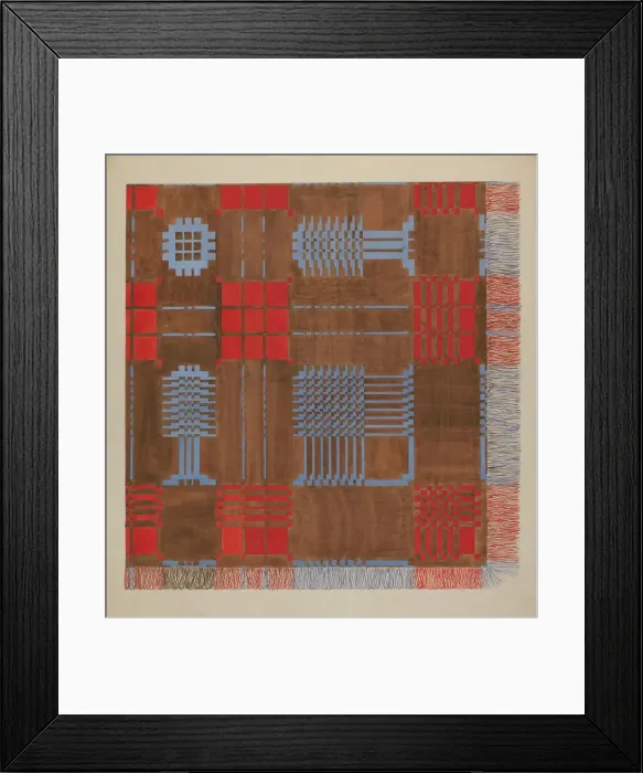 Framed Print : Woven Coverlet, c. 1936. Creator: Dorothy Posten Framed Print : Woven Coverlet, c. 1936. Creator: Dorothy Posten