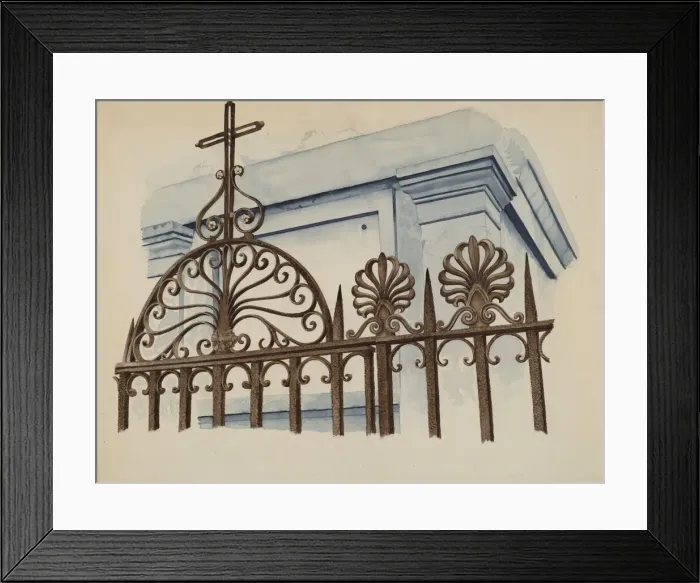Framed Print : Cast and Wrought Iron Ornament, c. 1936. Creator: Ray Price Framed Print : Cast and Wrought Iron Ornament, c. 1936. Creator: Ray Price