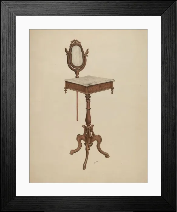 Framed Print : Shaving Stand, c. 1938. Creator: Ray Price Framed Print : Shaving Stand, c. 1938. Creator: Ray Price