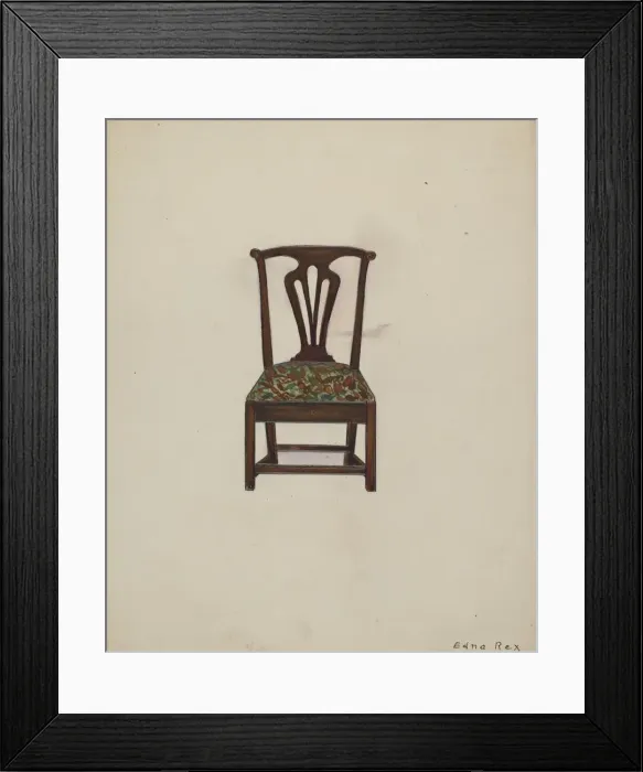 Framed Print : Side Chair, 1935 / 1942. Creator: Edna C. Rex Framed Print : Side Chair, 1935 / 1942. Creator: Edna C. Rex