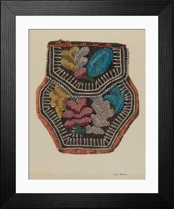 Framed Print : Beaded Bag, c. 1940. Creator: George E. Rhone Framed Print : Beaded Bag, c. 1940. Creator: George E. Rhone