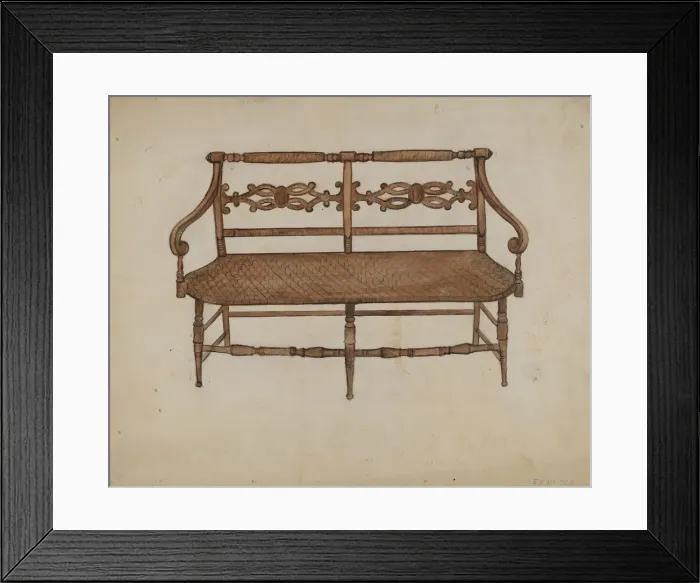Framed Print : Porch Settee (one of a pair), c. 1936. Creator: Edna C. Rex Framed Print : Porch Settee (one of a pair), c. 1936. Creator: Edna C. Rex