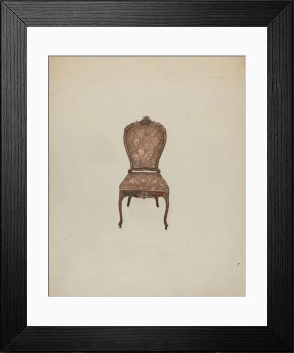 Framed Print : Side Chair, c. 1937. Creator: Edna C. Rex Framed Print : Side Chair, c. 1937. Creator: Edna C. Rex