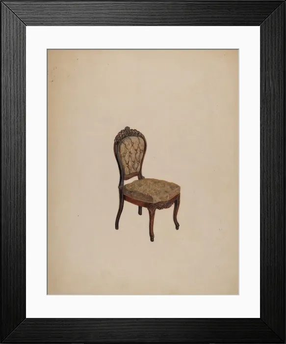Framed Print : Side Chair, c. 1937. Creator: Edna C. Rex Framed Print : Side Chair, c. 1937. Creator: Edna C. Rex
