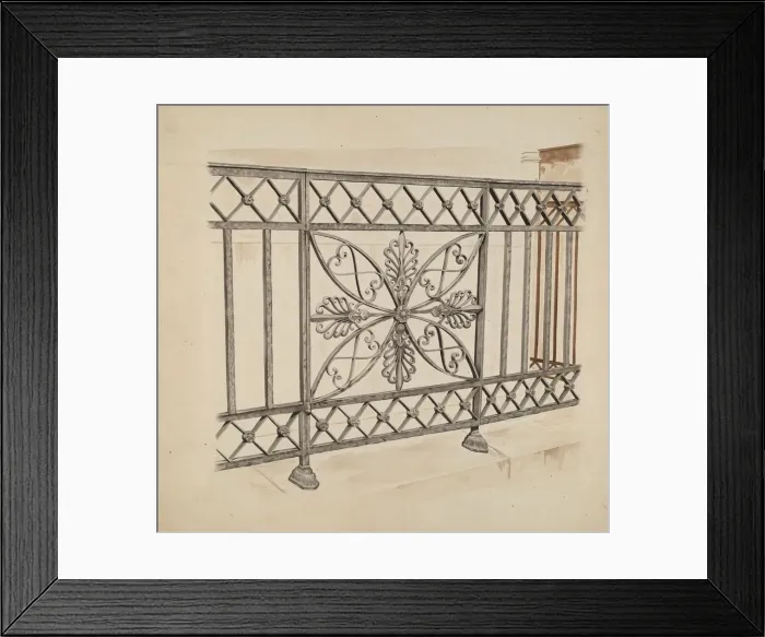 Framed Print : Iron Gate and Fence, c. 1936. Creator: Ray Price