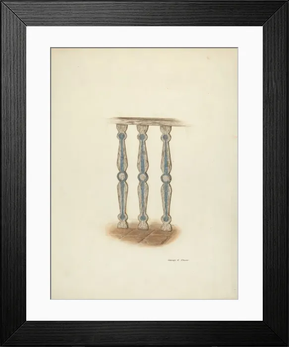 Framed Print : Railing, Detail of, c. 1939. Creator: George E. Rhone Framed Print : Railing, Detail of, c. 1939. Creator: George E. Rhone