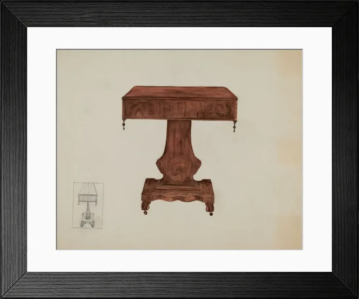 Framed Print : Table, c. 1937. Creator: Edna C. Rex Framed Print : Table, c. 1937. Creator: Edna C. Rex