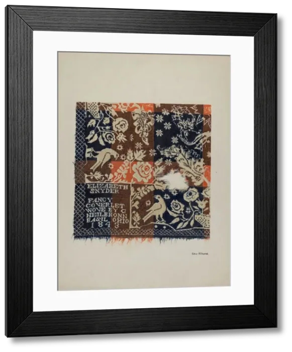Framed Print : Eagle Coverlet, c. 1938. Creator: George E. Rhone Framed Print : Eagle Coverlet, c. 1938. Creator: George E. Rhone
