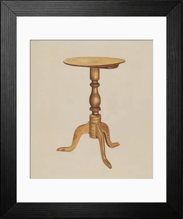 Framed Print : Occasional Table, c. 1938. Creator: Michael Riccitelli Framed Print : Occasional Table, c. 1938. Creator: Michael Riccitelli
