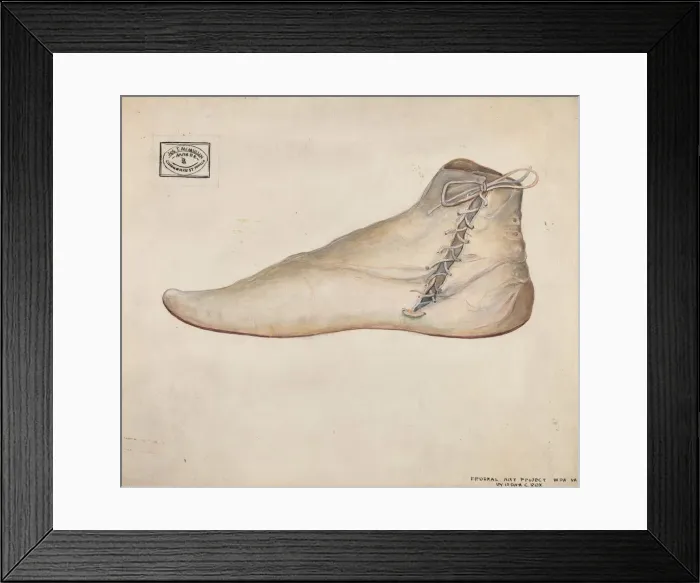 Framed Print : Wedding Shoe, c. 1937. Creator: Edna C. Rex Framed Print : Wedding Shoe, c. 1937. Creator: Edna C. Rex