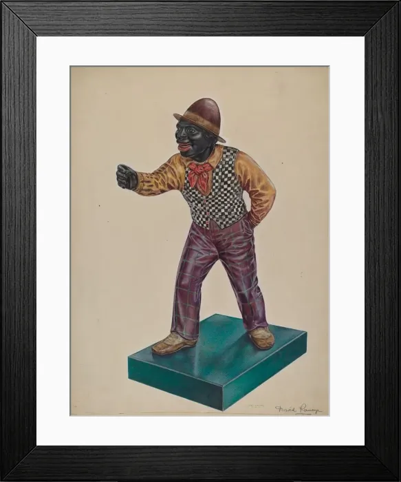 Framed Print : Cast Iron Hitching Post, c. 1938. Creator: David Ramage Framed Print : Cast Iron Hitching Post, c. 1938. Creator: David Ramage