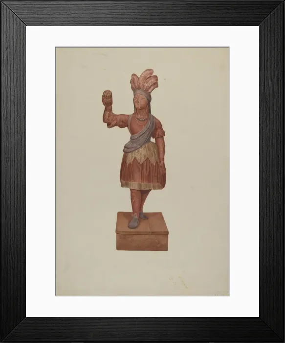 Framed Print : Cigar Store Indian, c. 1939. Creator: Michael Riccitelli Framed Print : Cigar Store Indian, c. 1939. Creator: Michael Riccitelli