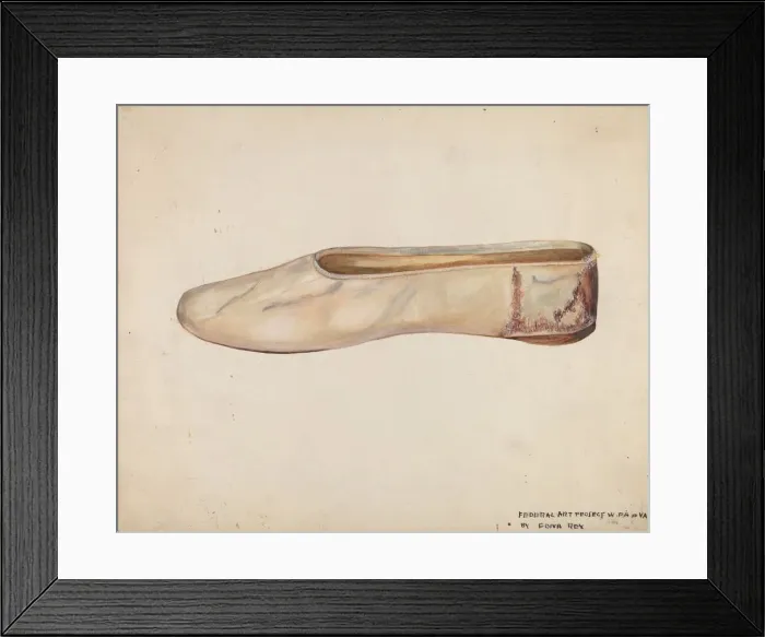 Framed Print : Womans Slippers, c. 1937. Creator: Edna C. Rex Framed Print : Womans Slippers, c. 1937. Creator: Edna C. Rex