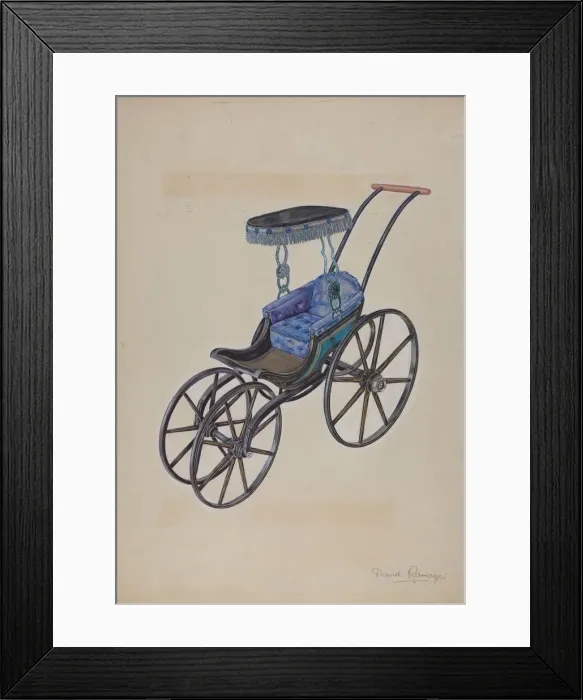 Framed Print : Doll Go-Cart, c. 1937. Creator: David Ramage Framed Print : Doll Go-Cart, c. 1937. Creator: David Ramage