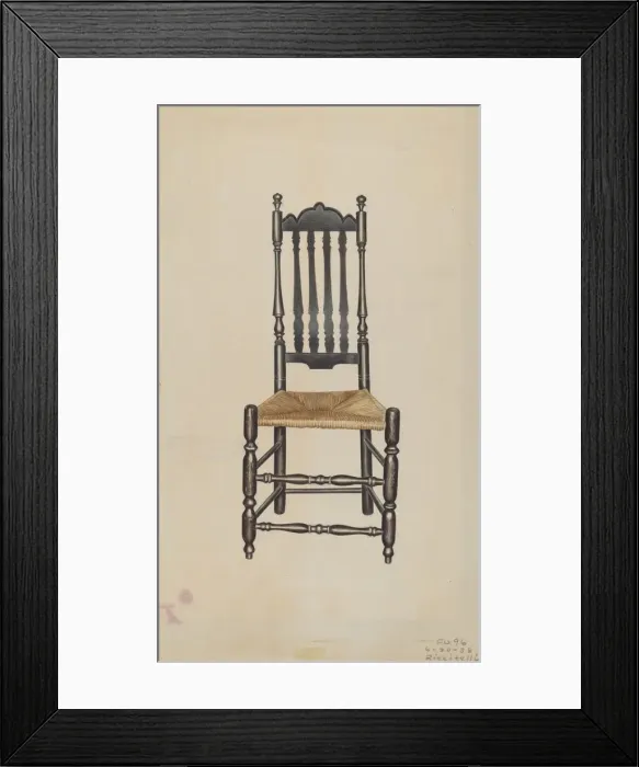 Framed Print : Banister Back Side Chair, 1938. Creator: Michael Riccitelli Framed Print : Banister Back Side Chair, 1938. Creator: Michael Riccitelli