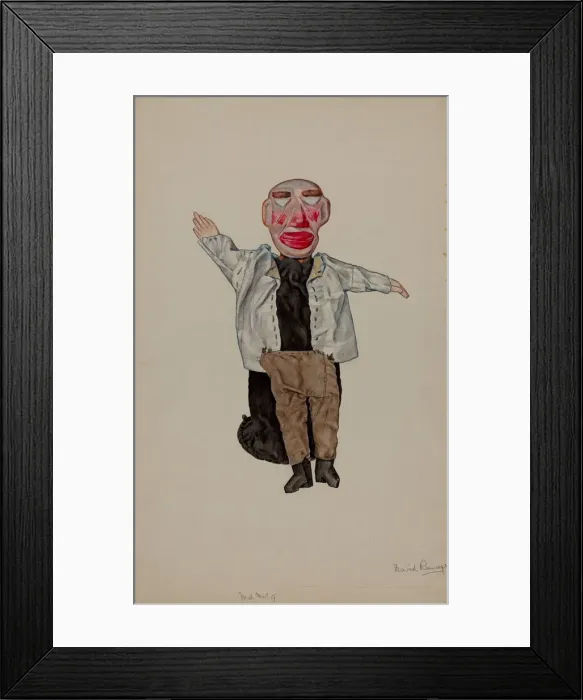 Framed Print : Blind Man Hand Puppet, c. 1936. Creator: David Ramage Framed Print : Blind Man Hand Puppet, c. 1936. Creator: David Ramage
