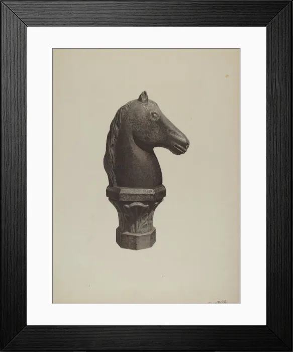 Framed Print : Hitching Post, 1935 / 1942. Creator: Michael Riccitelli Framed Print : Hitching Post, 1935 / 1942. Creator: Michael Riccitelli