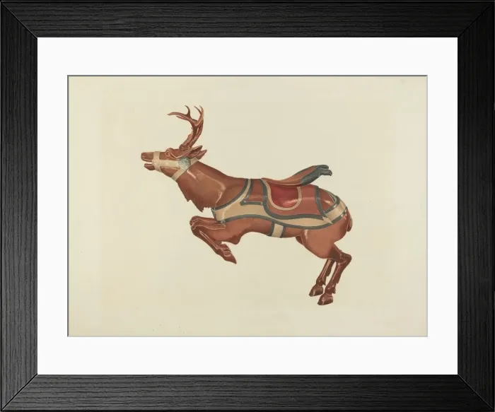 Framed Print : Carousel Reindeer, c. 1939. Creator: Michael Riccitelli Framed Print : Carousel Reindeer, c. 1939. Creator: Michael Riccitelli