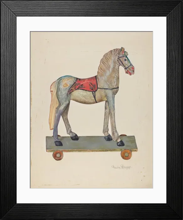 Framed Print : Toy Wooden Horse, 1935 / 1942. Creator: David Ramage Framed Print : Toy Wooden Horse, 1935 / 1942. Creator: David Ramage