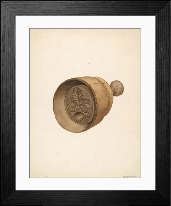 Framed Print : Butter Mold, 1935 / 1942. Creator: Wilbur M Rice Framed Print : Butter Mold, 1935 / 1942. Creator: Wilbur M Rice