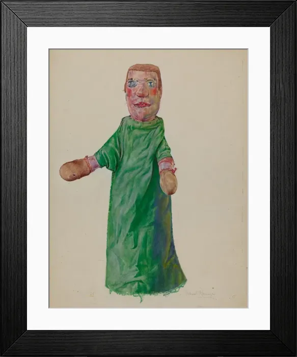 Framed Print : Hand Puppet Boxer, c. 1936. Creator: David Ramage Framed Print : Hand Puppet Boxer, c. 1936. Creator: David Ramage