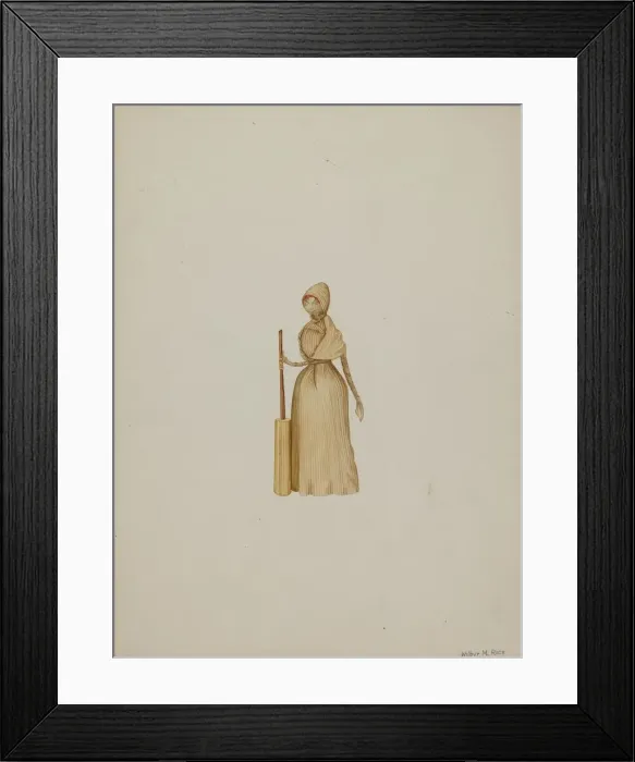 Framed Print : Corn Husk Doll, c. 1941. Creator: Wilbur M Rice Framed Print : Corn Husk Doll, c. 1941. Creator: Wilbur M Rice
