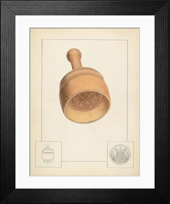 Framed Print : Butter Mold, c. 1937. Creator: Wilbur M Rice Framed Print : Butter Mold, c. 1937. Creator: Wilbur M Rice