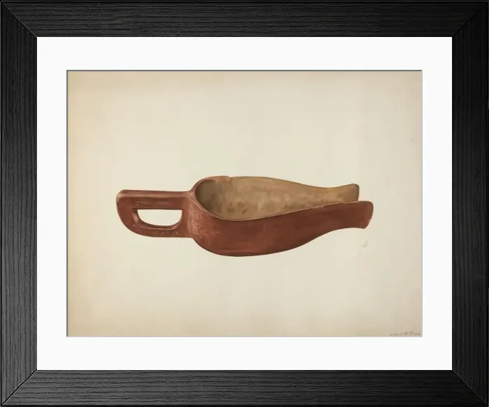 Framed Print : Wooden Meal Scoop, c. 1941. Creator: Wilbur M Rice Framed Print : Wooden Meal Scoop, c. 1941. Creator: Wilbur M Rice