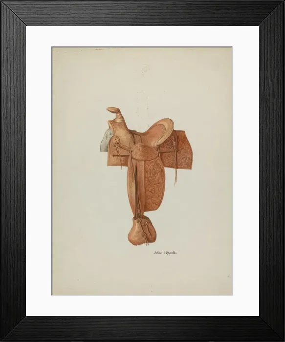 Framed Print : Saddle, c. 1940. Creator: Arthur P. Reynolds Framed Print : Saddle, c. 1940. Creator: Arthur P. Reynolds